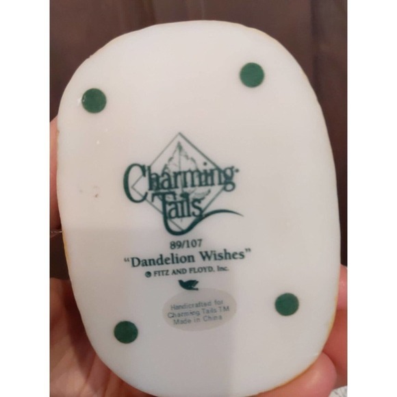 Fitz and Floyd Charming Tails "Dandelion Wishes" Figurine 89/107 Mouse Flowers - Picture 6 of 6